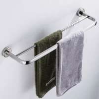 High quality bathroom accessories stainless steel double towel bar set  black towel bar for shower room